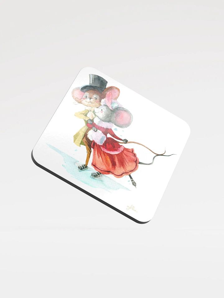 Warm Winter Embrace Coaster | Eco-Friendly MDF & Cork | 3.74