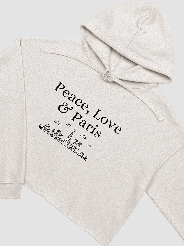 Peace, Love and Paris with Monuments Cropped Hoodie product image (2)