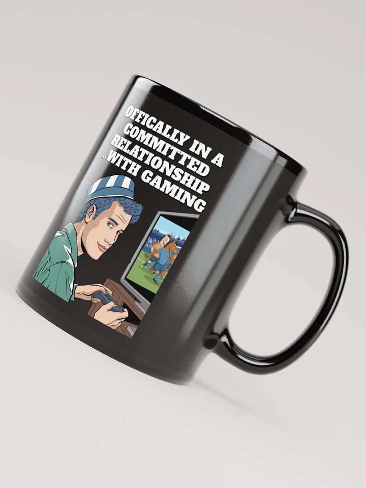 Offically In A Committed Relationship...With Gaming Funny Black Coffee Mug product image (1)