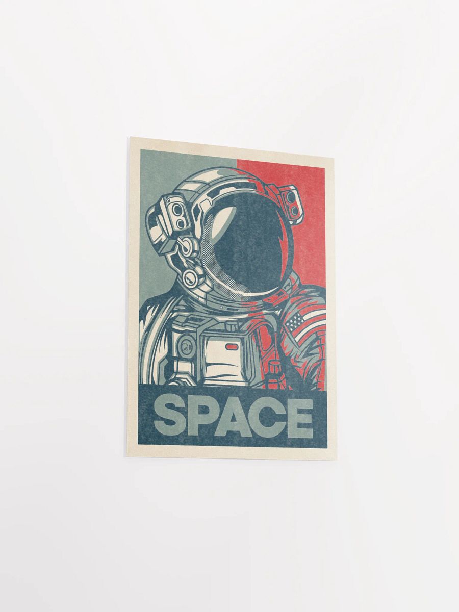 Space (Hope/Obama style, Shepard Fairey style) — Vintage space poster, retro space art, propaganda poster, retrofuturism art, retro sci-fi print product image (17)