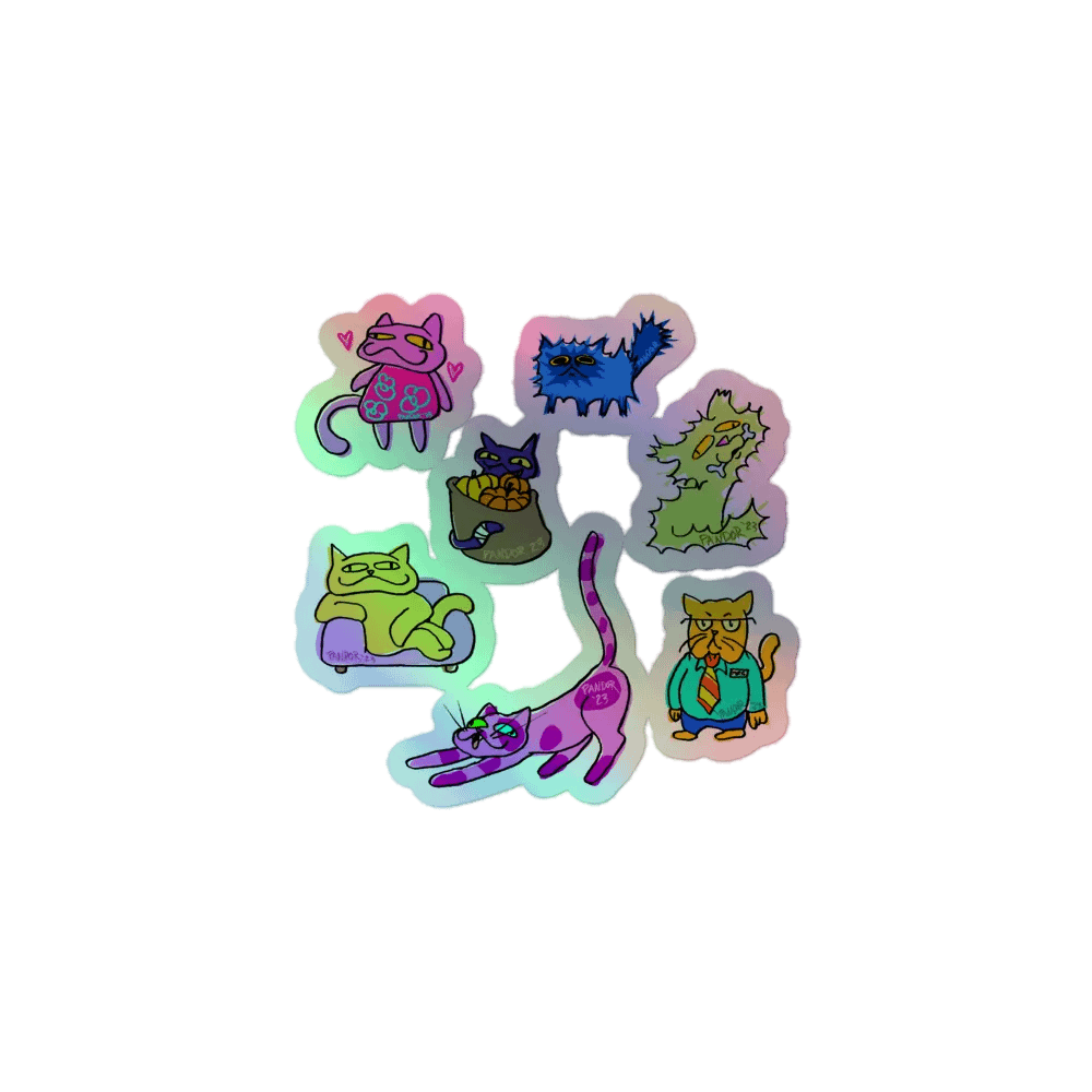 Skrunkly Scrungled Cats Holofoil Stickers product image (1)