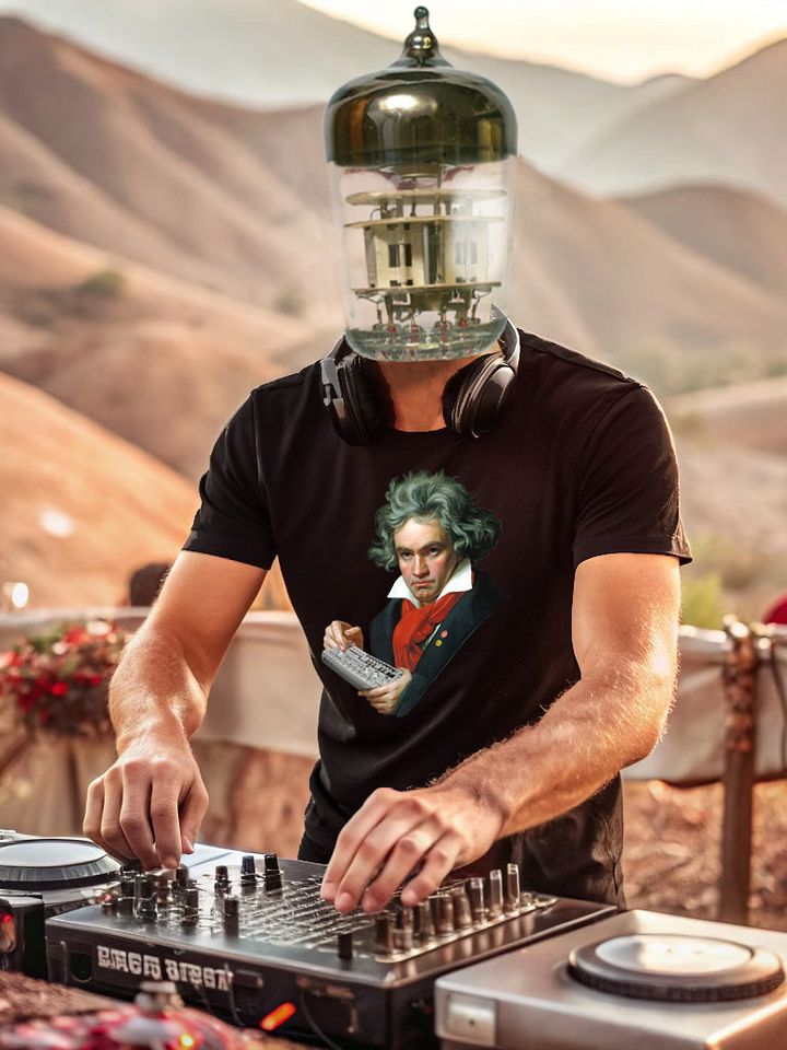 Roland van Beethoven by Frank Fonik (TB 303), Techno EDM Unisex t-shirt product image (1)