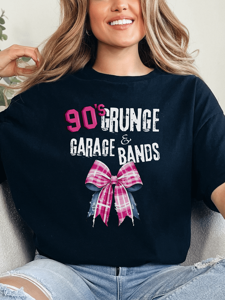 90's Tee For Women | Pink Plaid Coquette T-Shirt product image (1)