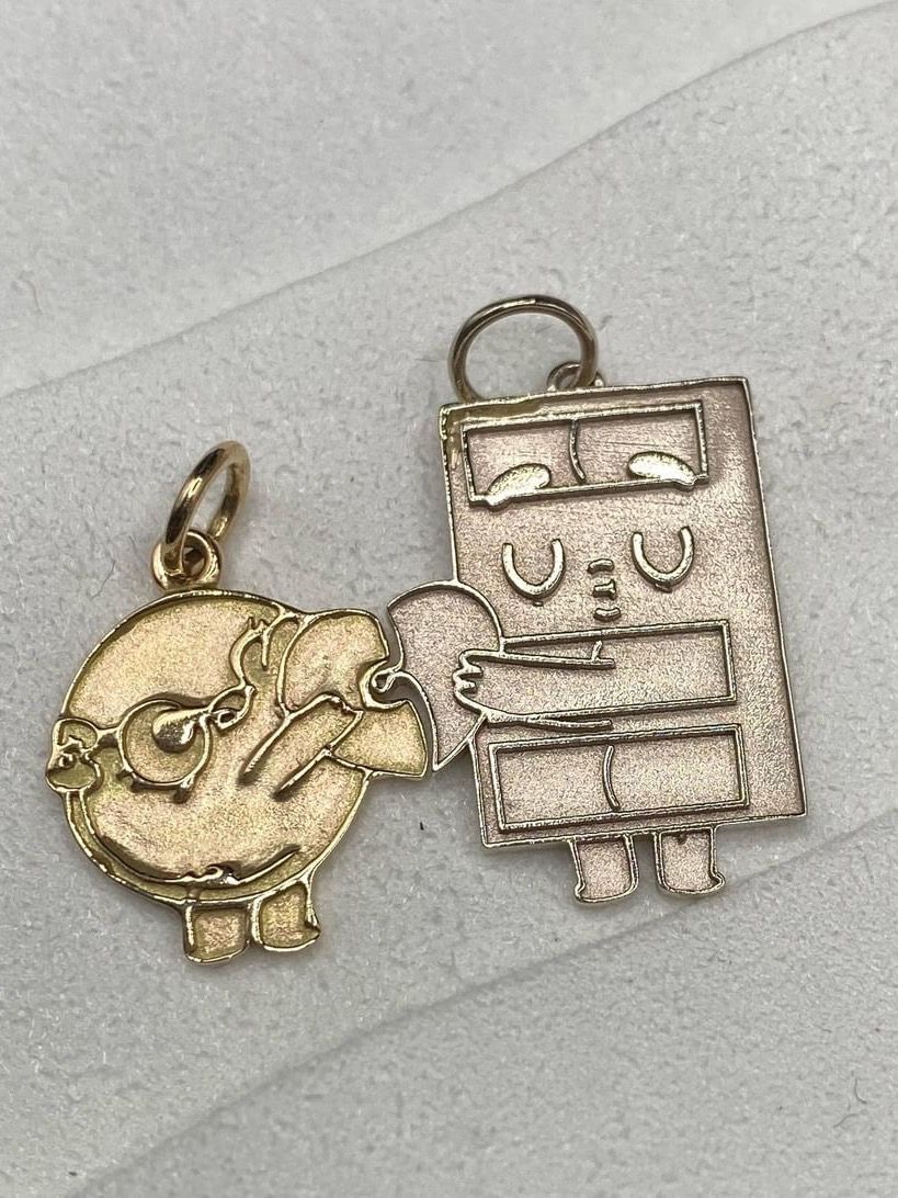 14k Solid Gold Choco & Pancake Pendants product image (2)