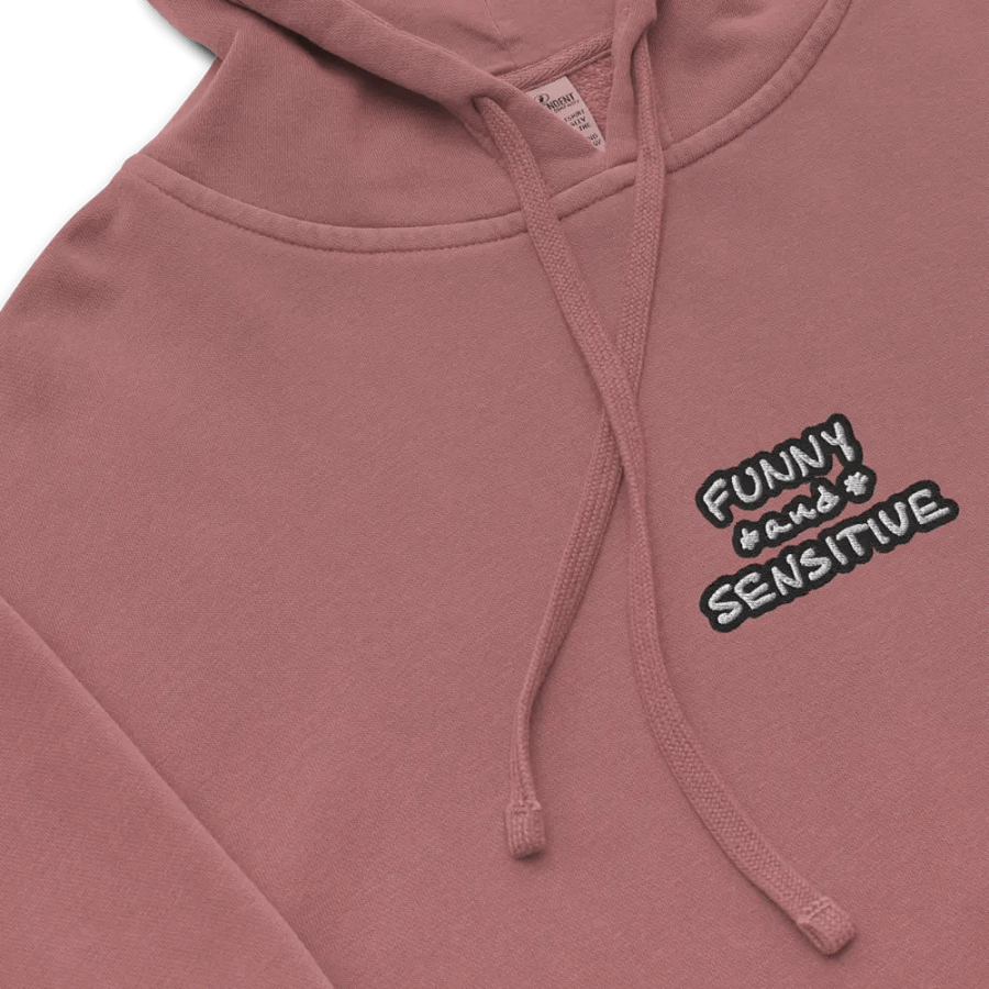 FUNNY *and* SENSITIVE (bubble design 2) embroidered pigment hoodie product image (10)