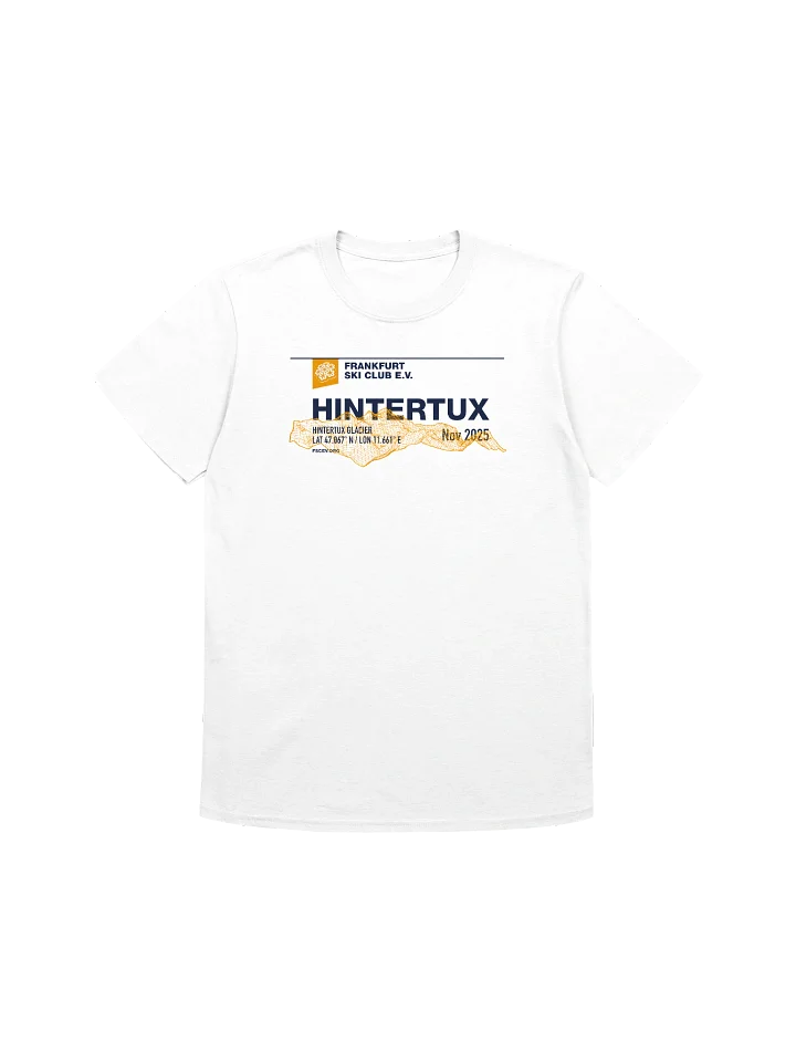 Hintertux Glacier Coordinates Resort on white (front only print) product image (1)