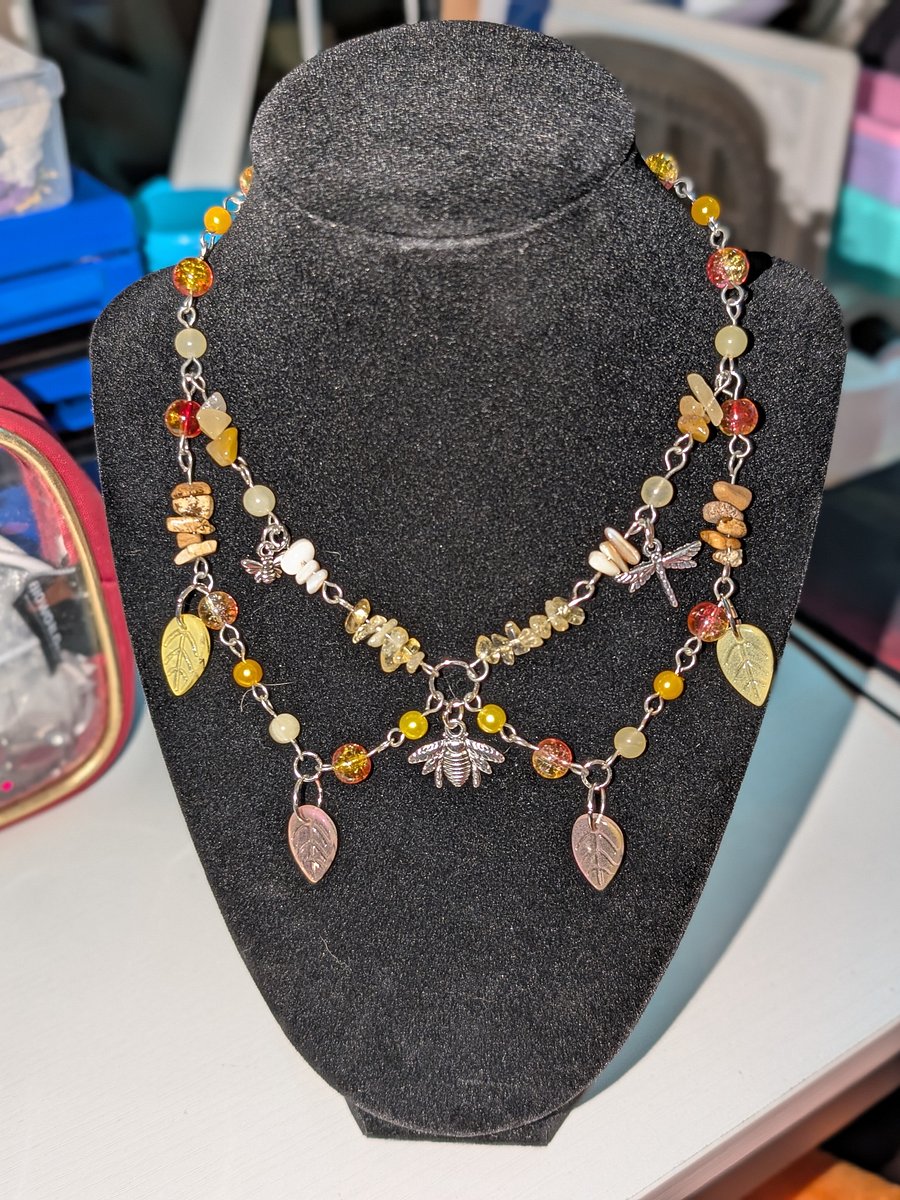 Yellow & Orange Mystical Bee Necklace! product image (2)