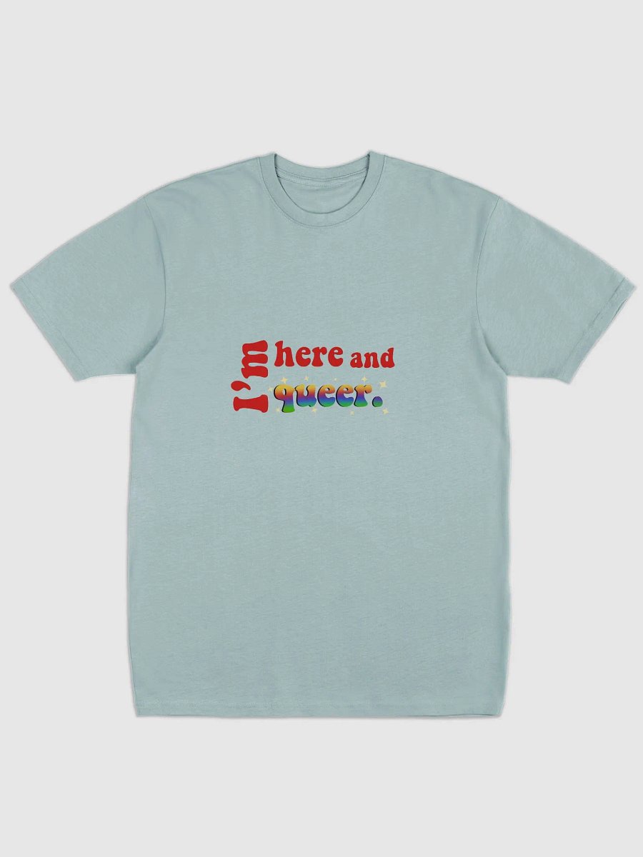 I'm Here and Queer Men's Premium Heavyweight Tee product image (1)