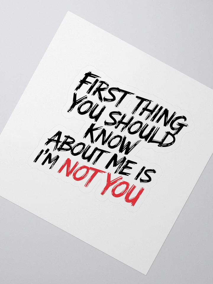 First thing you should know about me is I'm not you - Sticker product image (2)