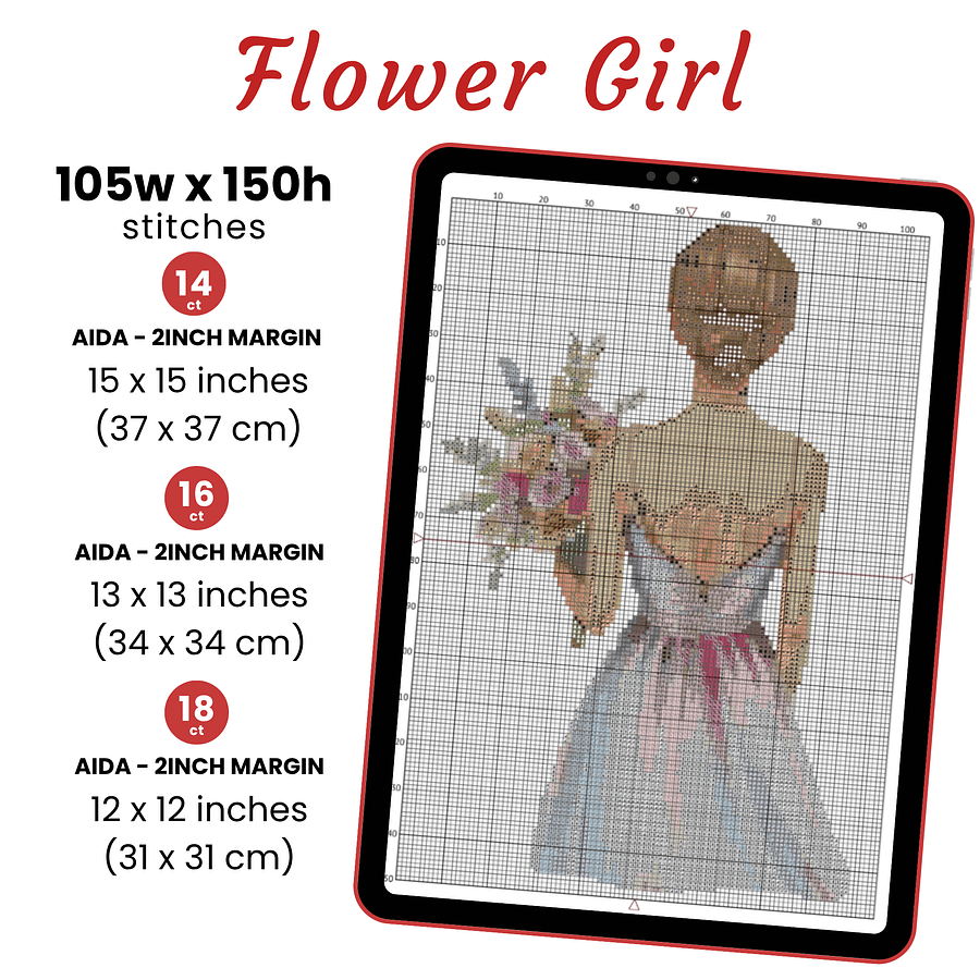 Flower Girl Cross Stitch Pattern product image (2)