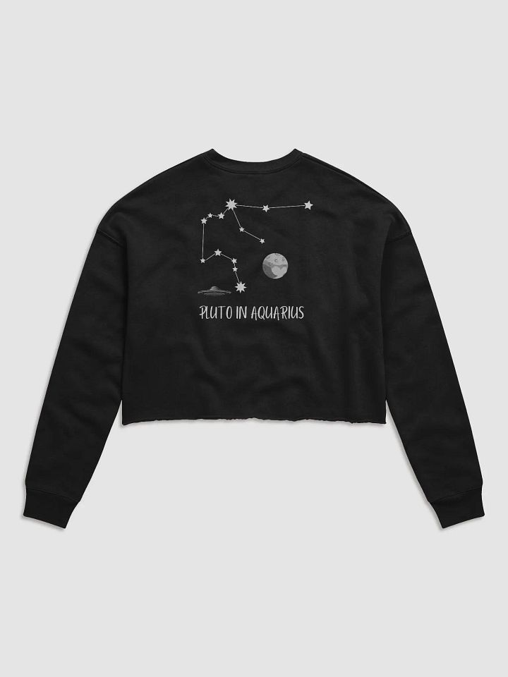 Pluto in Aquarius Zodiac Astrology Solar System Long Sleeve Crop Sweatshirt! product image (3)