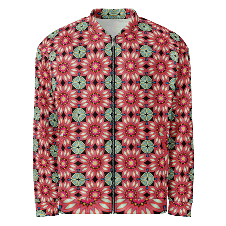 Fractal Batik Maroon Bomber Jacket product image (1)