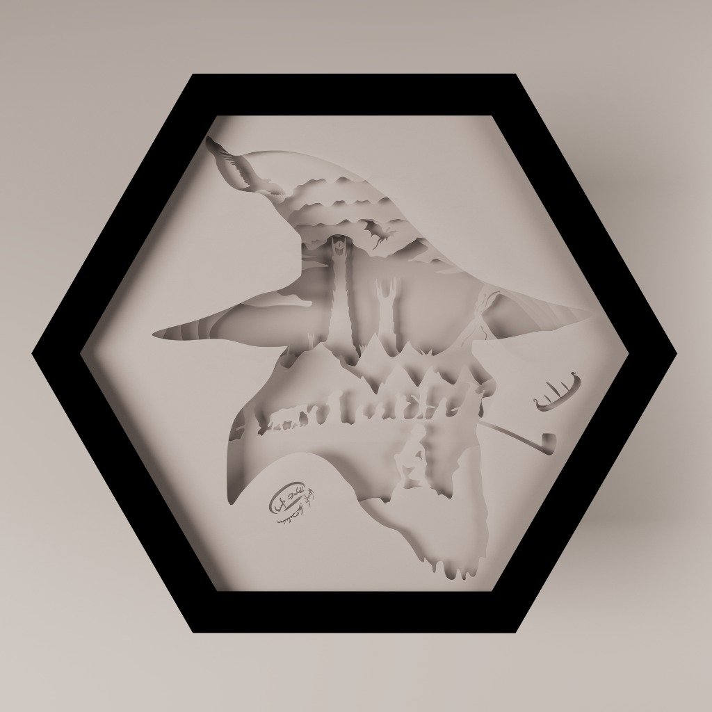 Lord Of The Rings Hexagon-Rectangle LightBox Template 2 in 1 - PDF PNG SVG dXF +Video product image (5)