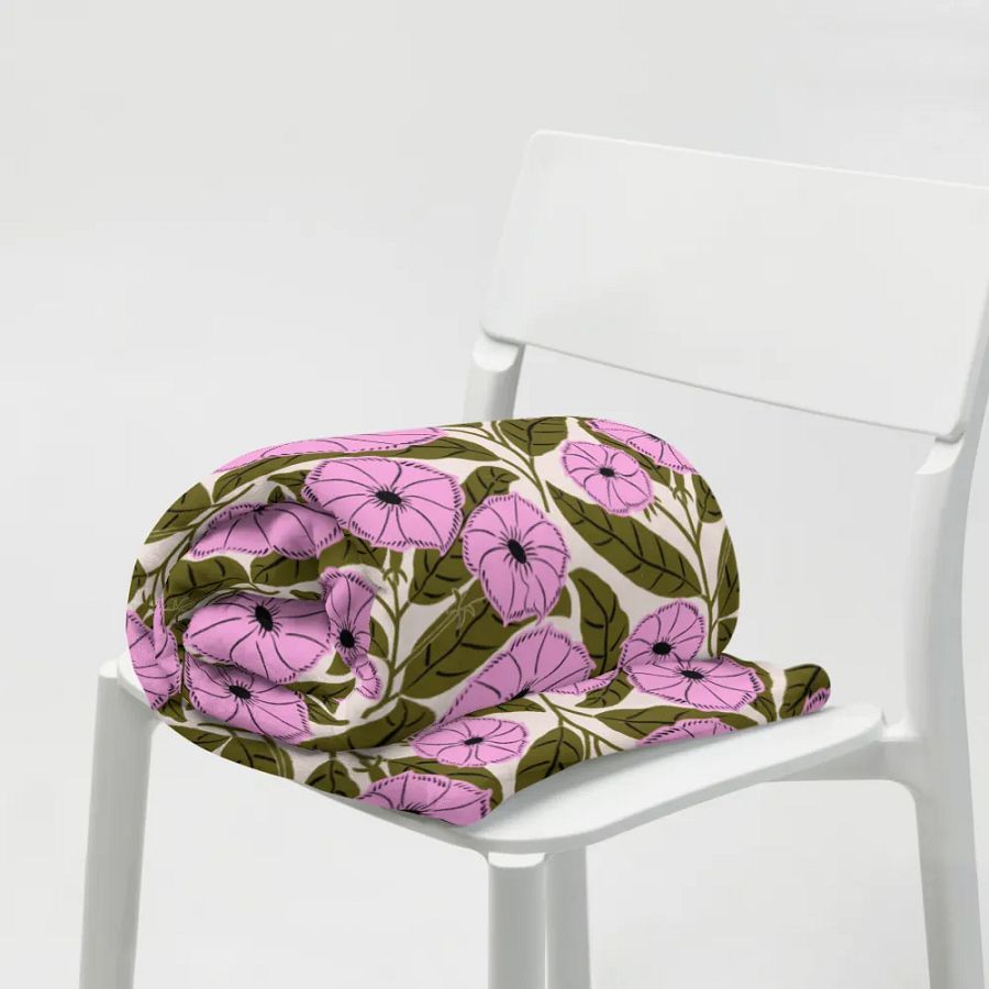 Dipladenia Dreams - Pink and Green - Throw Blanket product image (6)