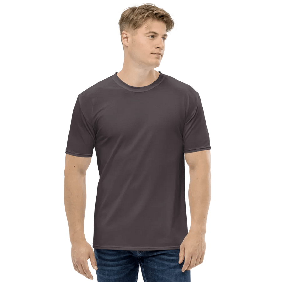 Plain Dark Brown True Summer Men's Crewneck Polyester Heavyweight Premium T-Shirt by Treasure Pie product image (4)