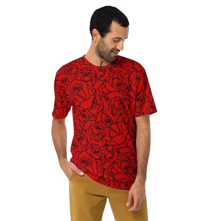 Loads of Roses · red-black crew neck t-shirt product image (1)