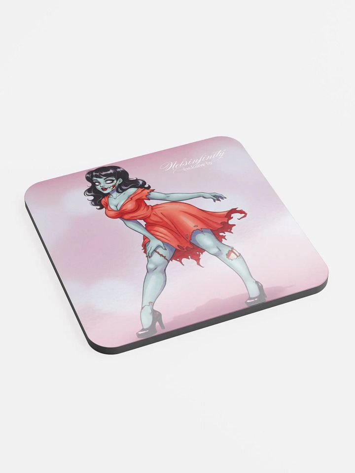 V1 Zombie Pinup Glossed Cork Coaster product image (2)