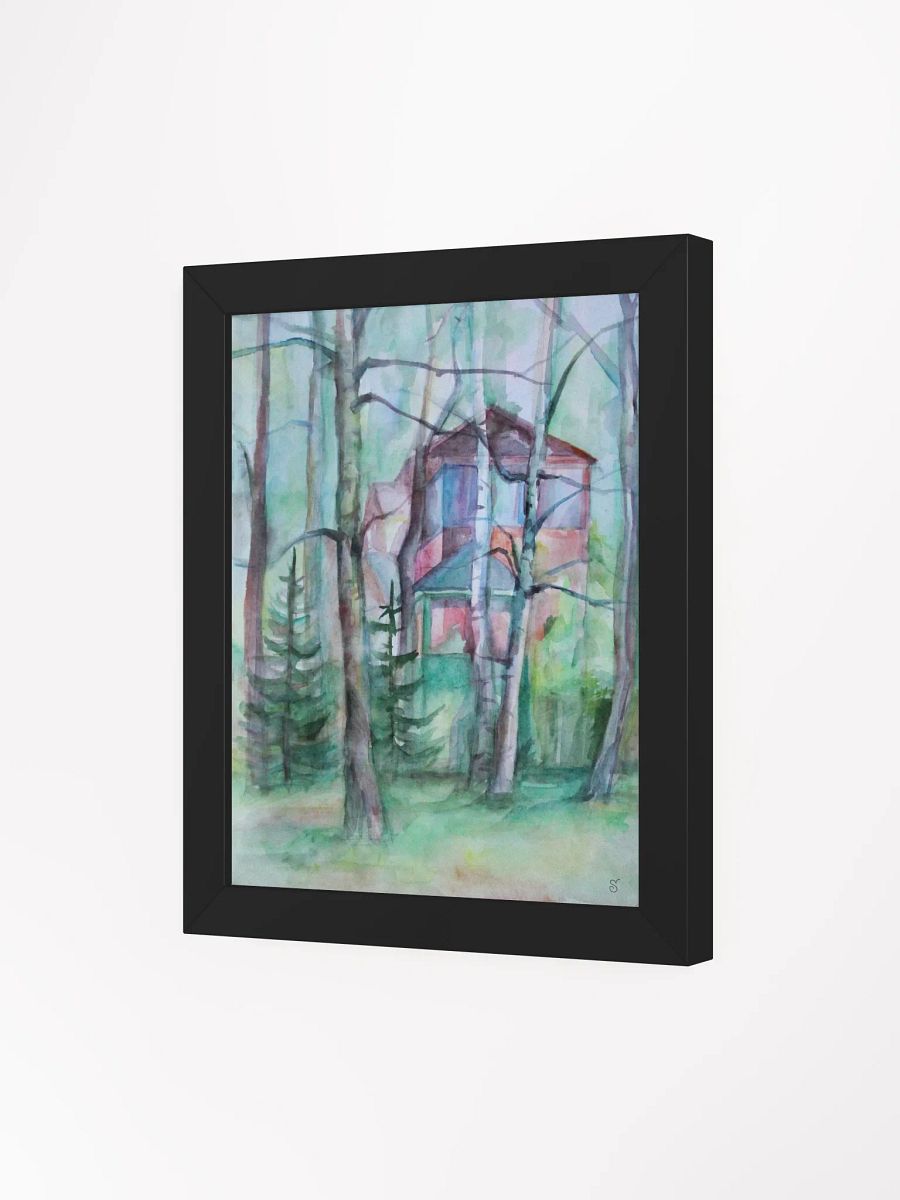 Serene Woodland Retreat - Framed Watercolor Poster - Dacha House product image (7)