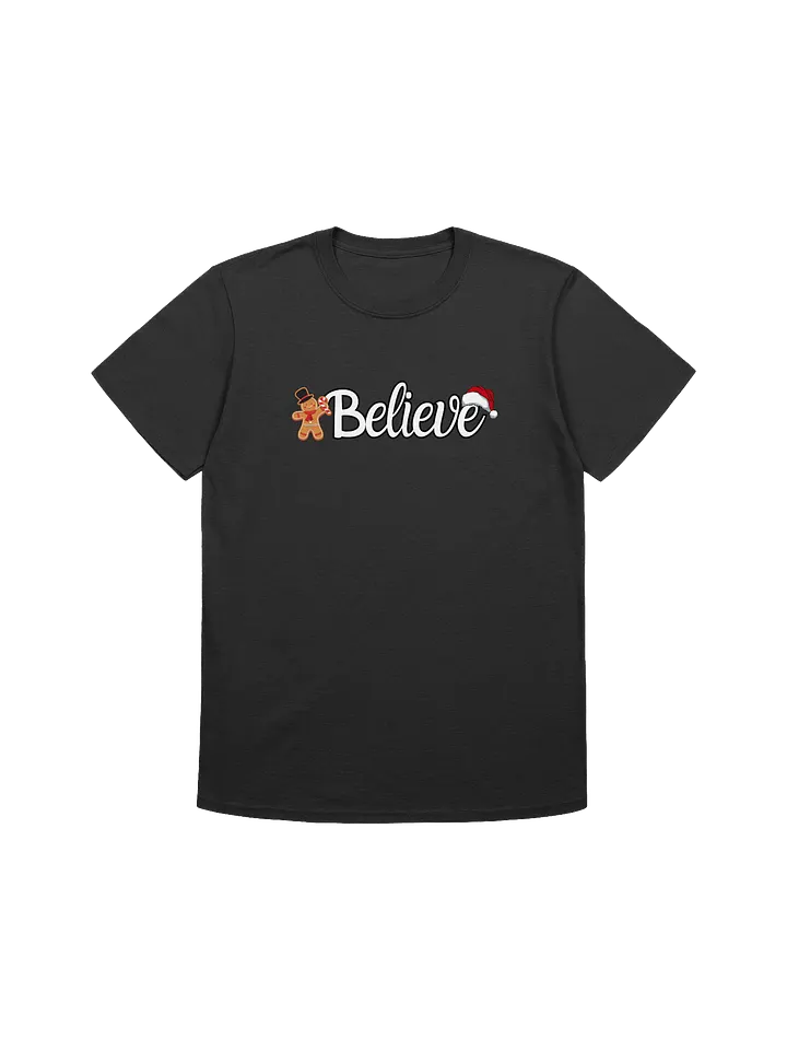 Cute Gingerbread Man and Santa Hat Christmas Unisex T-Shirt product image (4)