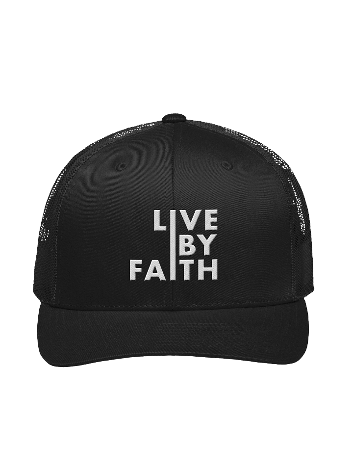 Live By Faith • Trucker Cap (White Embroidery) product image (2)