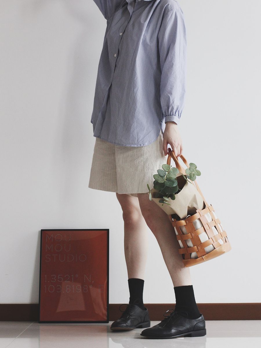 Vegetable Tanned Leather Caged Tote Bag - Large product image (11)