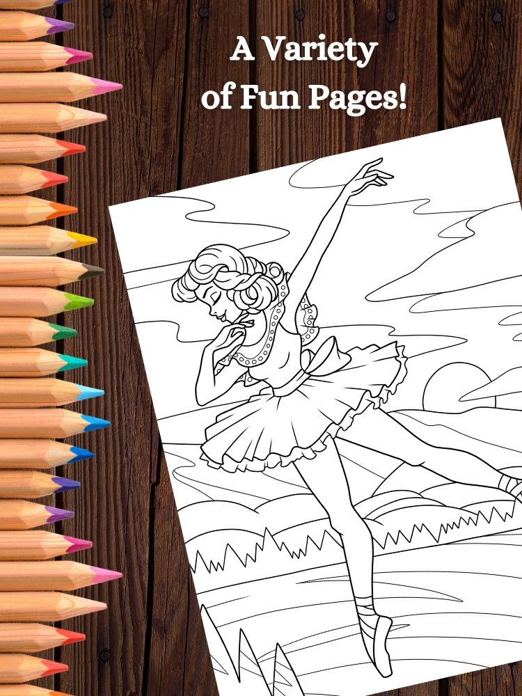 Ballerinas in Nature Printable Coloring Pages for Kids product image (4)