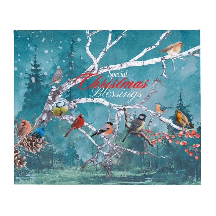Cosy Christmas Bird throw blanket for homers friends family product image (2)