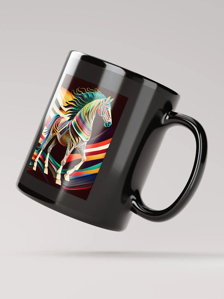 Stylized horse illustration made of coloured ribbons (front & back) product image (2)