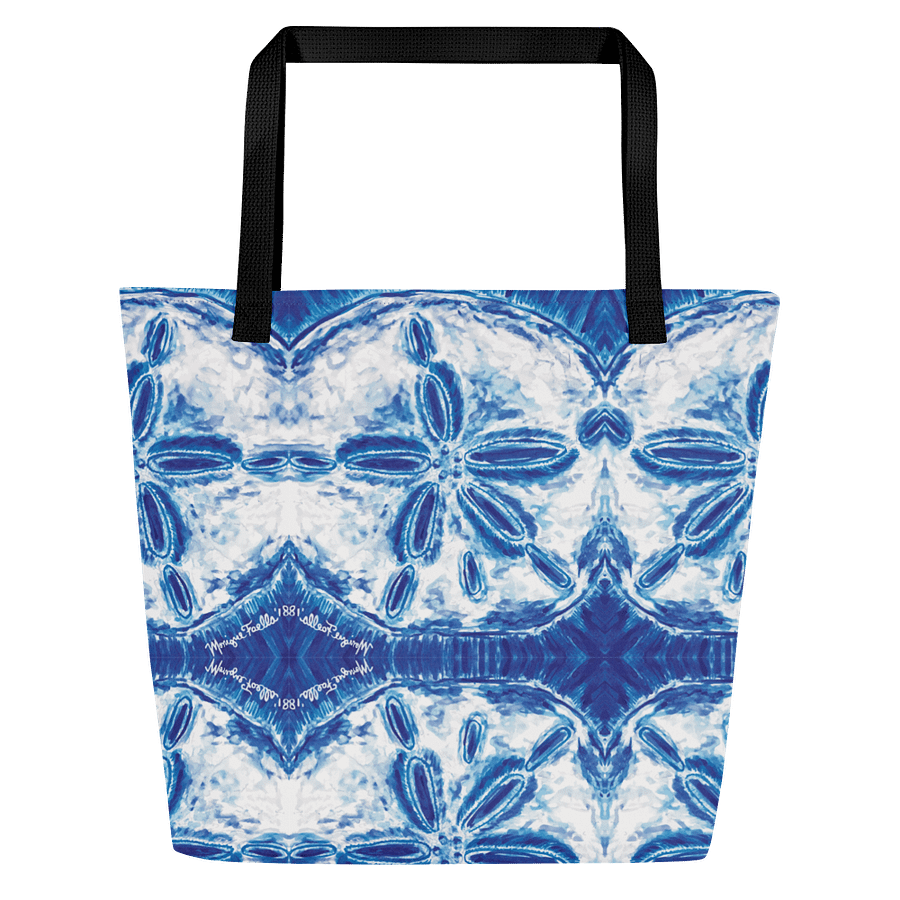 Sand Dollar Tie-Dye | Royal Blue & White Tote Bag | by Monique Faella Designs™ product image (1)