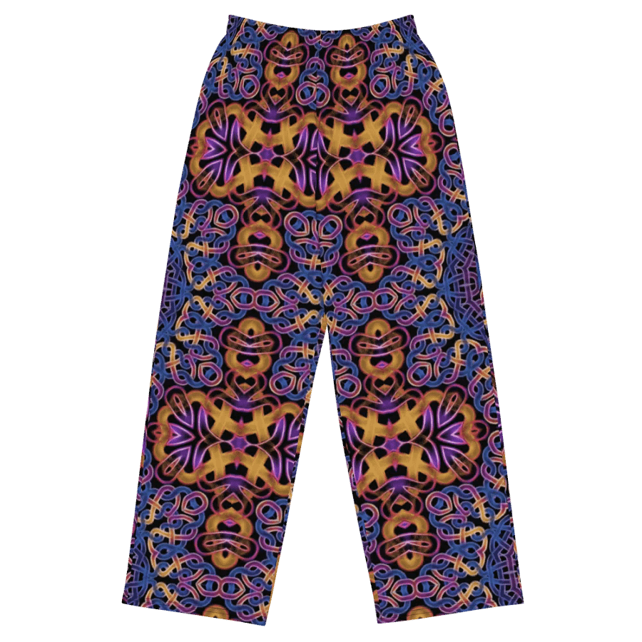 Blue Gold Celtic Kaleidoscope Wideleg Pants product image (2)