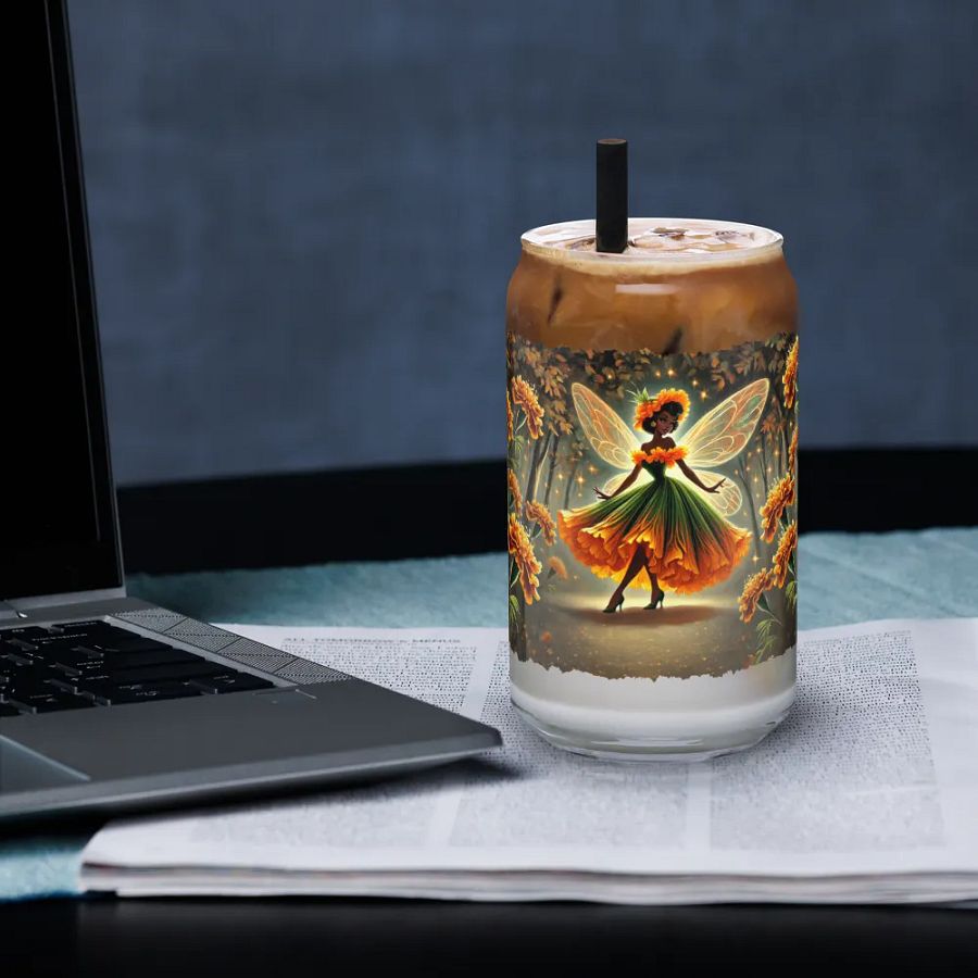 Enchanted Marigold Fairy Glass with Optional Lid and Straw product image (33)