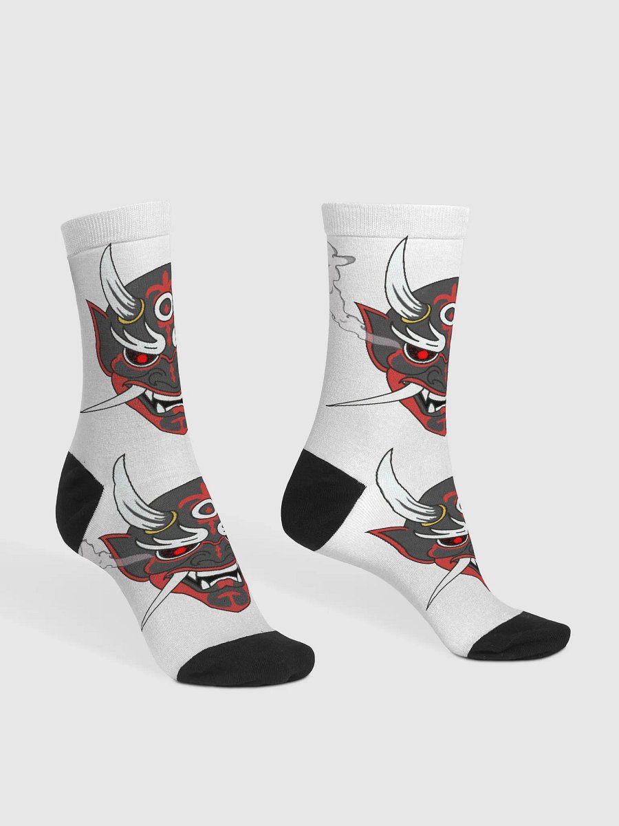 Demon Mask Zen EcoChic Art Crew Socks product image (3)
