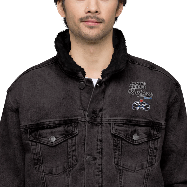 Gamers Cuddle Better Unisex Sherpa Denim Jacket product image (1)