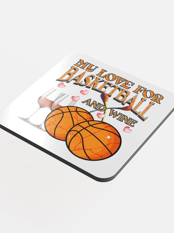 My Love For Basketball And Wine & Hoops Cork Coaster Set product image (1)
