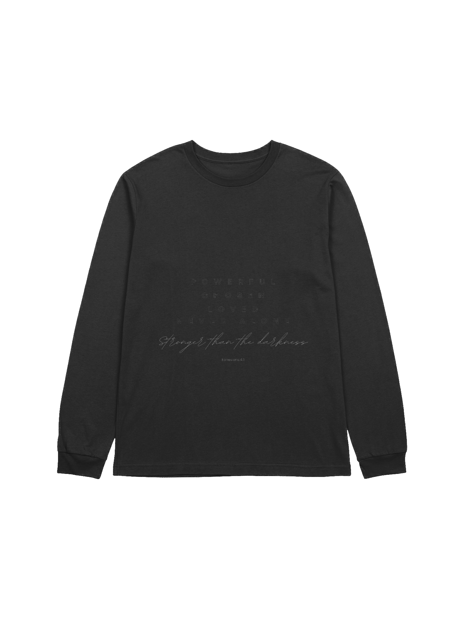 "Stronger than the darkness" Long Sleeve Tee (Black) product image (2)