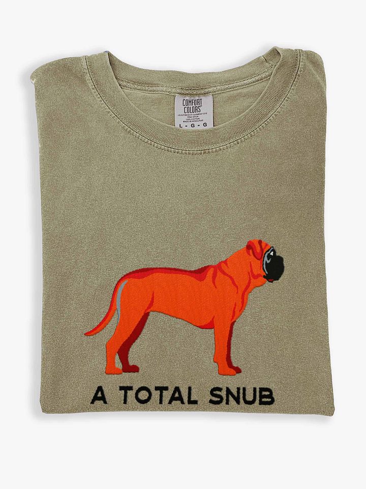 A Total Snub T-Shirt(Embroidered) of an English Mastiff(Red) product image (1)