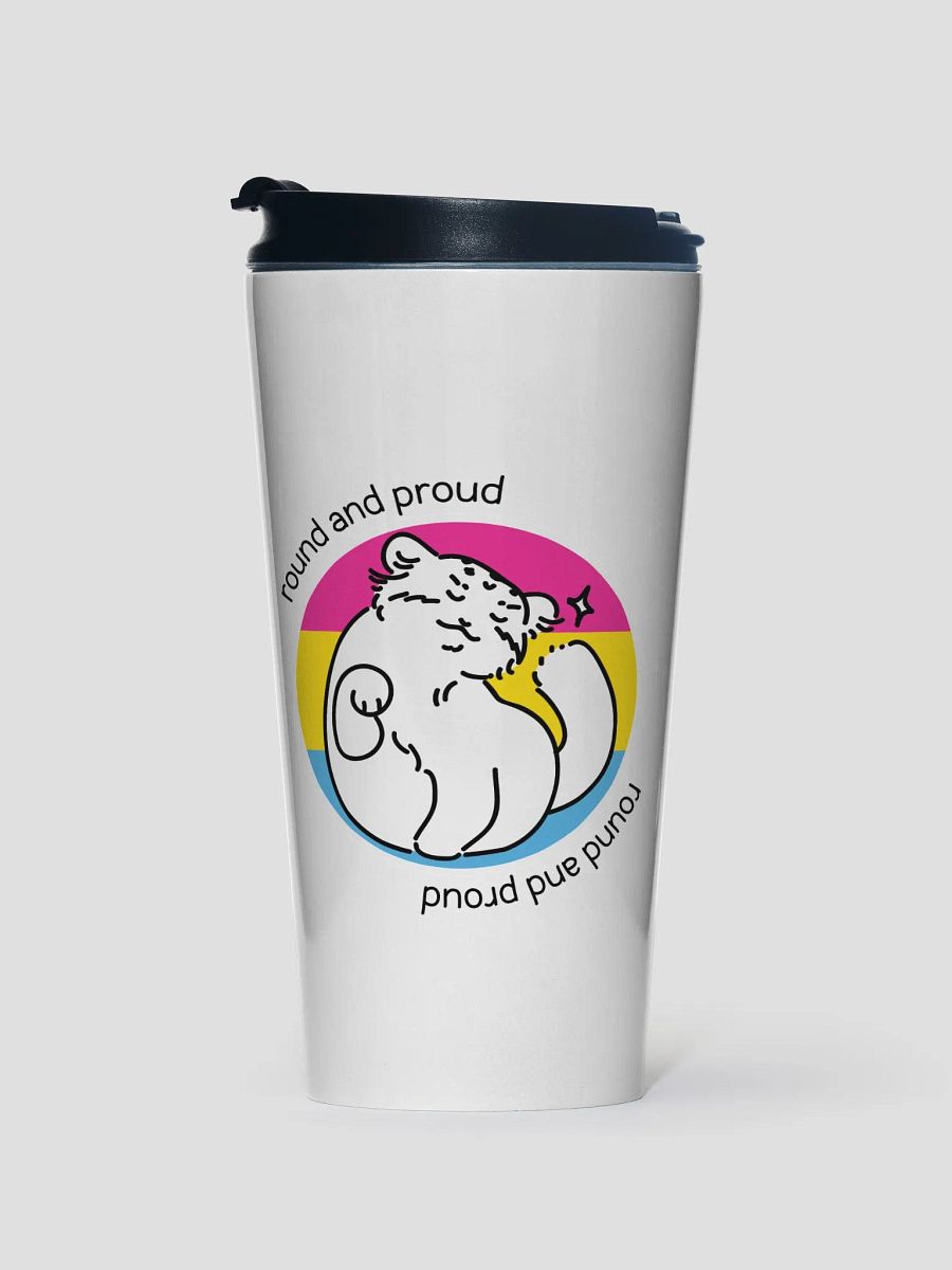 Round and Proud Manul Pansexual Version - Steel Travel Mug product image (1)