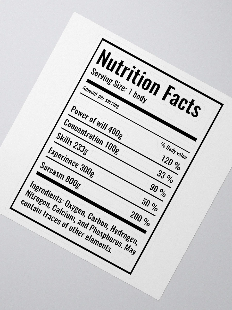 Nutrition Facts Sticker product image (4)