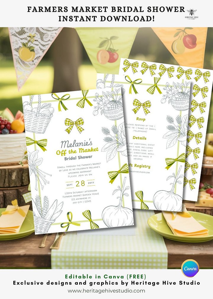 Farmers Market Bridal Shower Invitations | Instant Download product image (1)