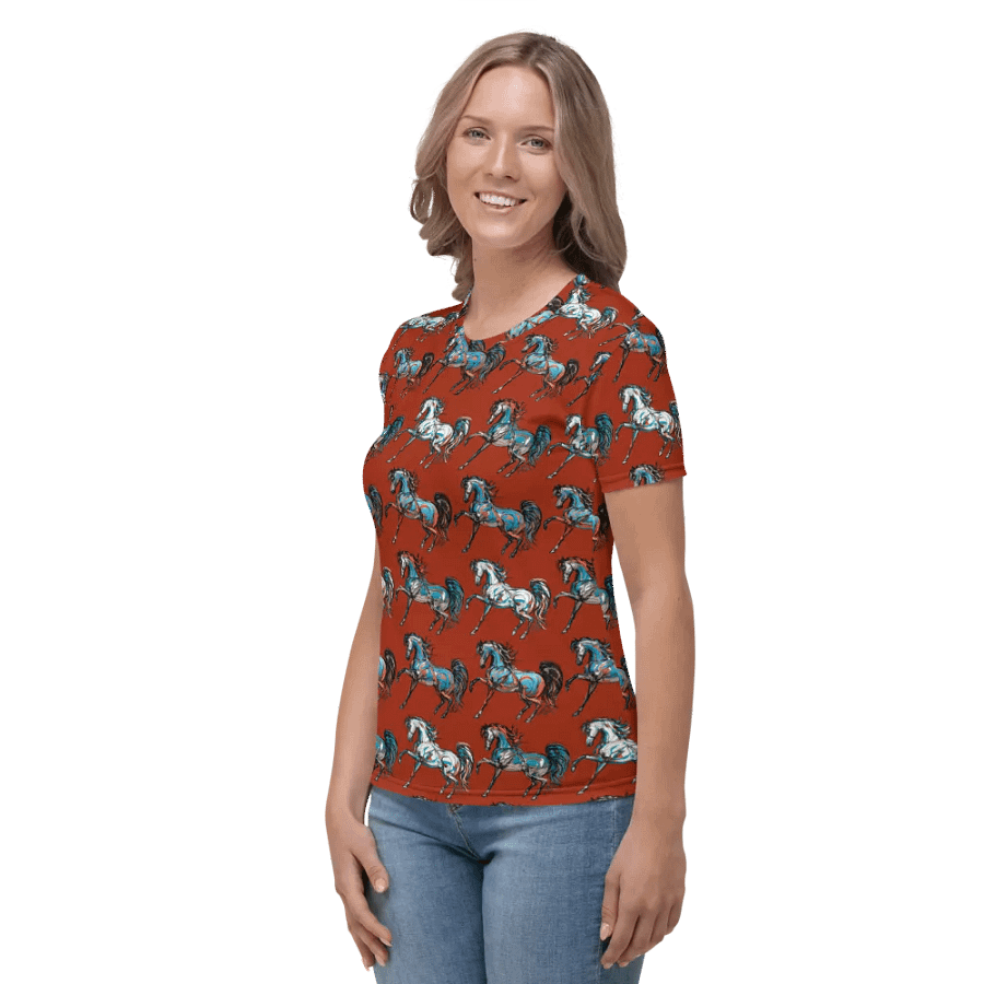 Prancing Garnet Arabian Lady's Tee Shirt product image (3)
