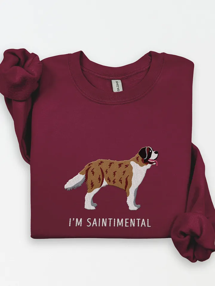 I'm Saintimental Sweatshirt (Embroidered) of a Saint Bernard(Brindle) product image (1)