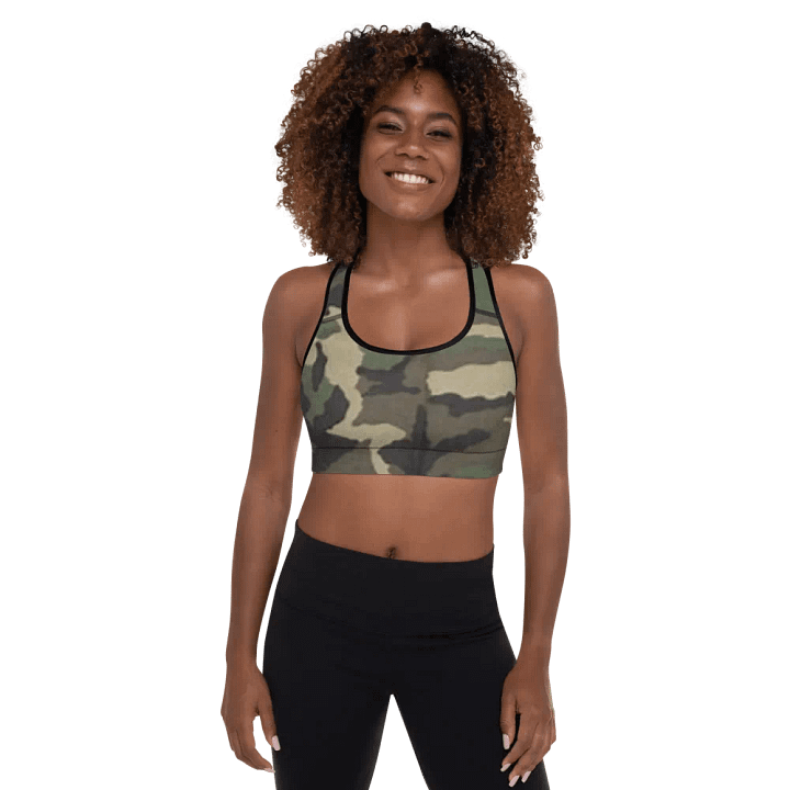 Faithful Camo: Proverb 3:25 Padded Sports Bra - Woodland product image (1)