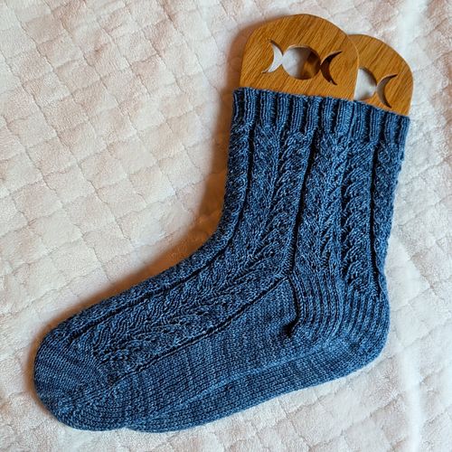 First finished pair of socks for 2025! 💜

Pattern: Eagle's Flight by Megan Humphrey 
Yarn: Malabrigo Sock in Impressionist Sk...