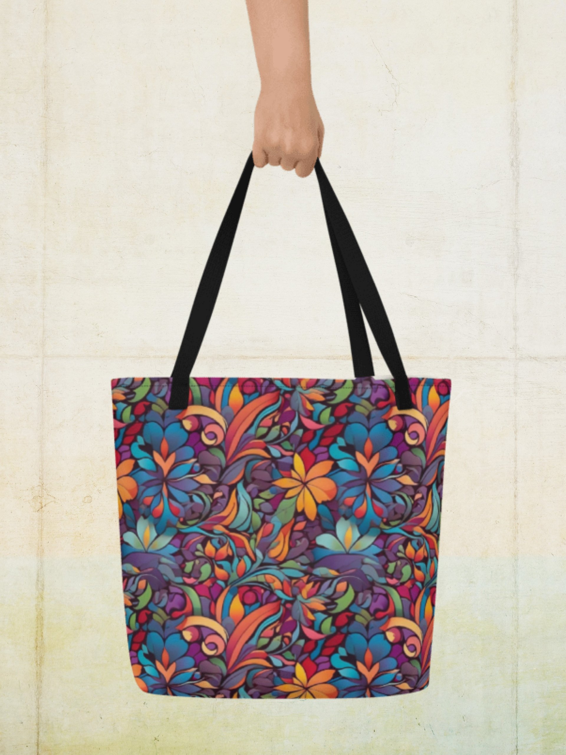 Abstract Multi-coloured Floral Tote product image (1)