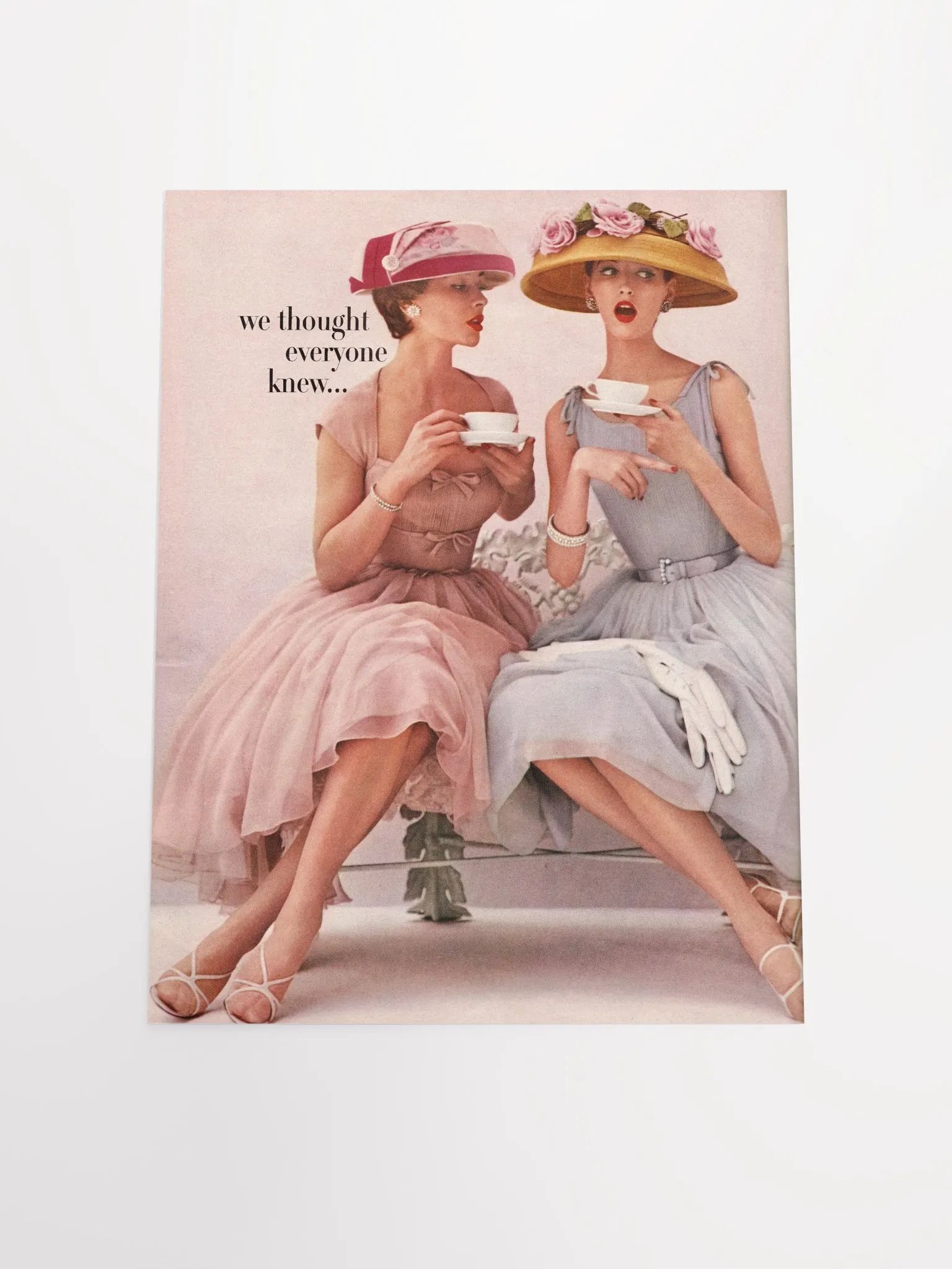 Two ladies at tea retro advertisment print product image (7)