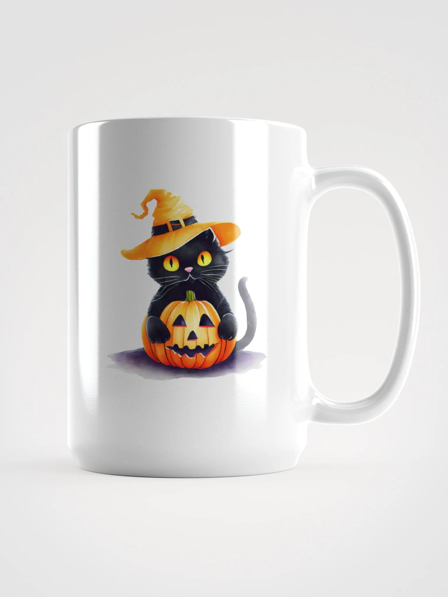 Black Cat in Pumpkin Costume for Halloween Decoration product image (1)