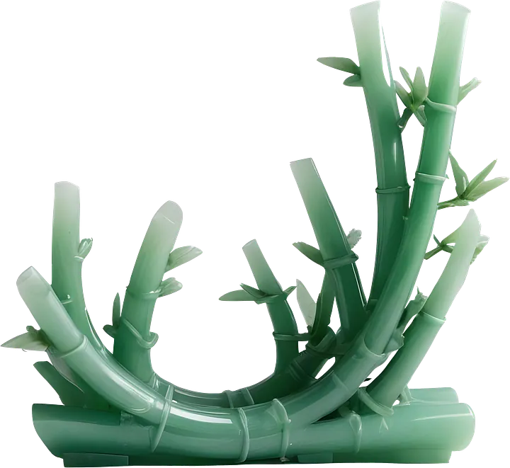 Jade Signature – Bamboo Sculpture in Green Jade PNG product image (1)