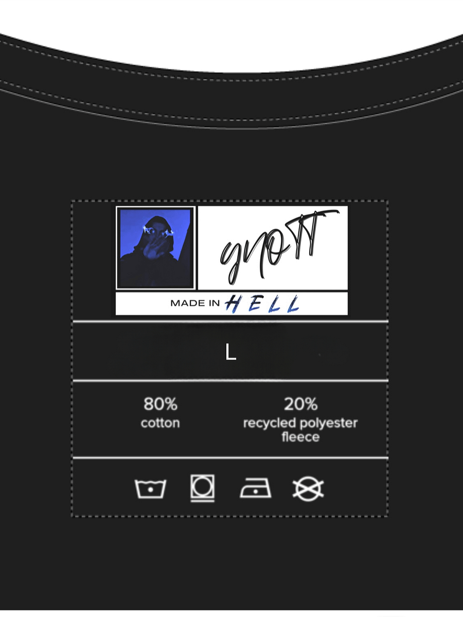 YNOTT Gradient Typography Hoodie - Cobalt BLUE product image (6)