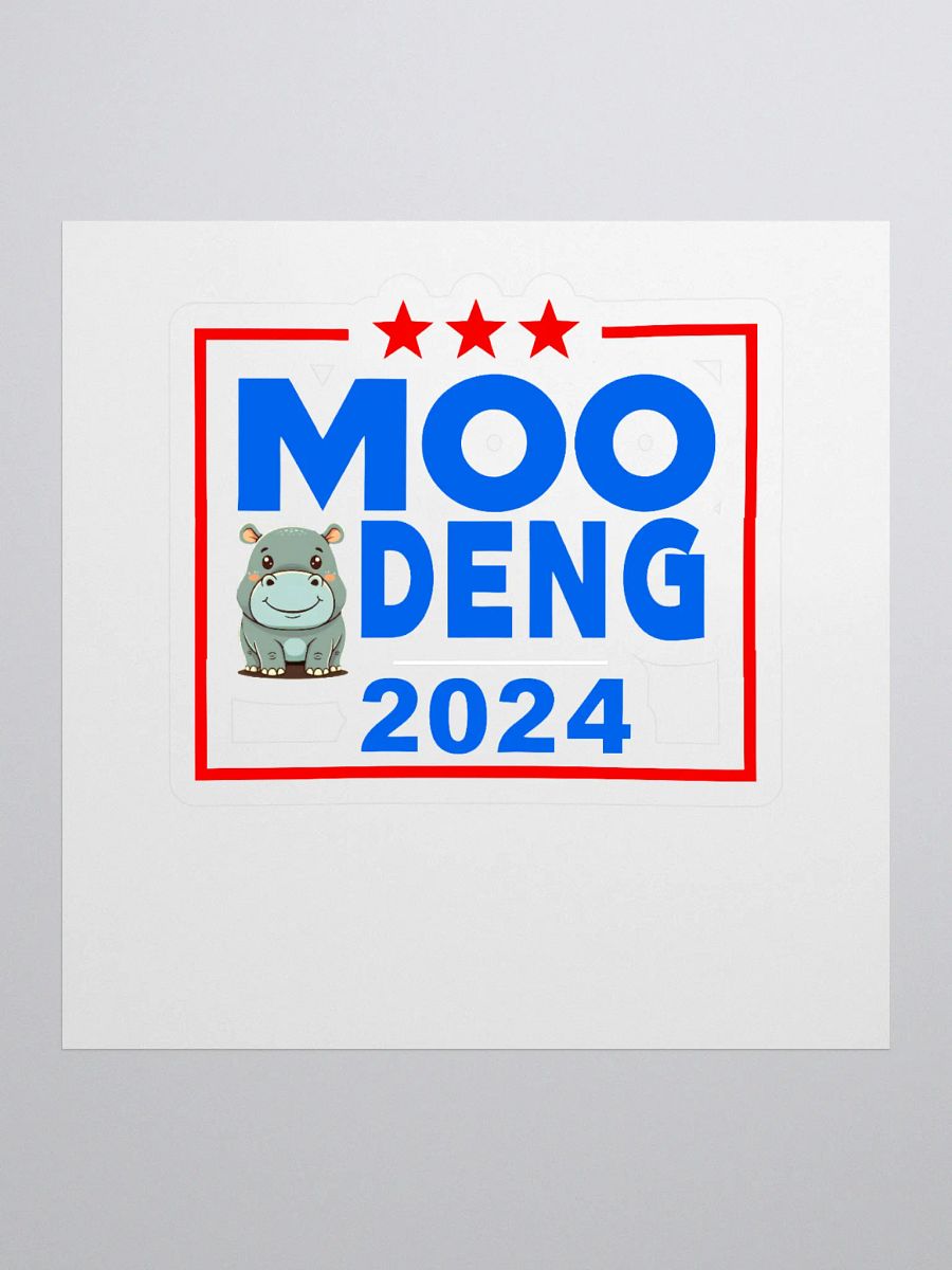 Moo Deng Funny Election 2024 Cute Hippo Sticker product image (1)