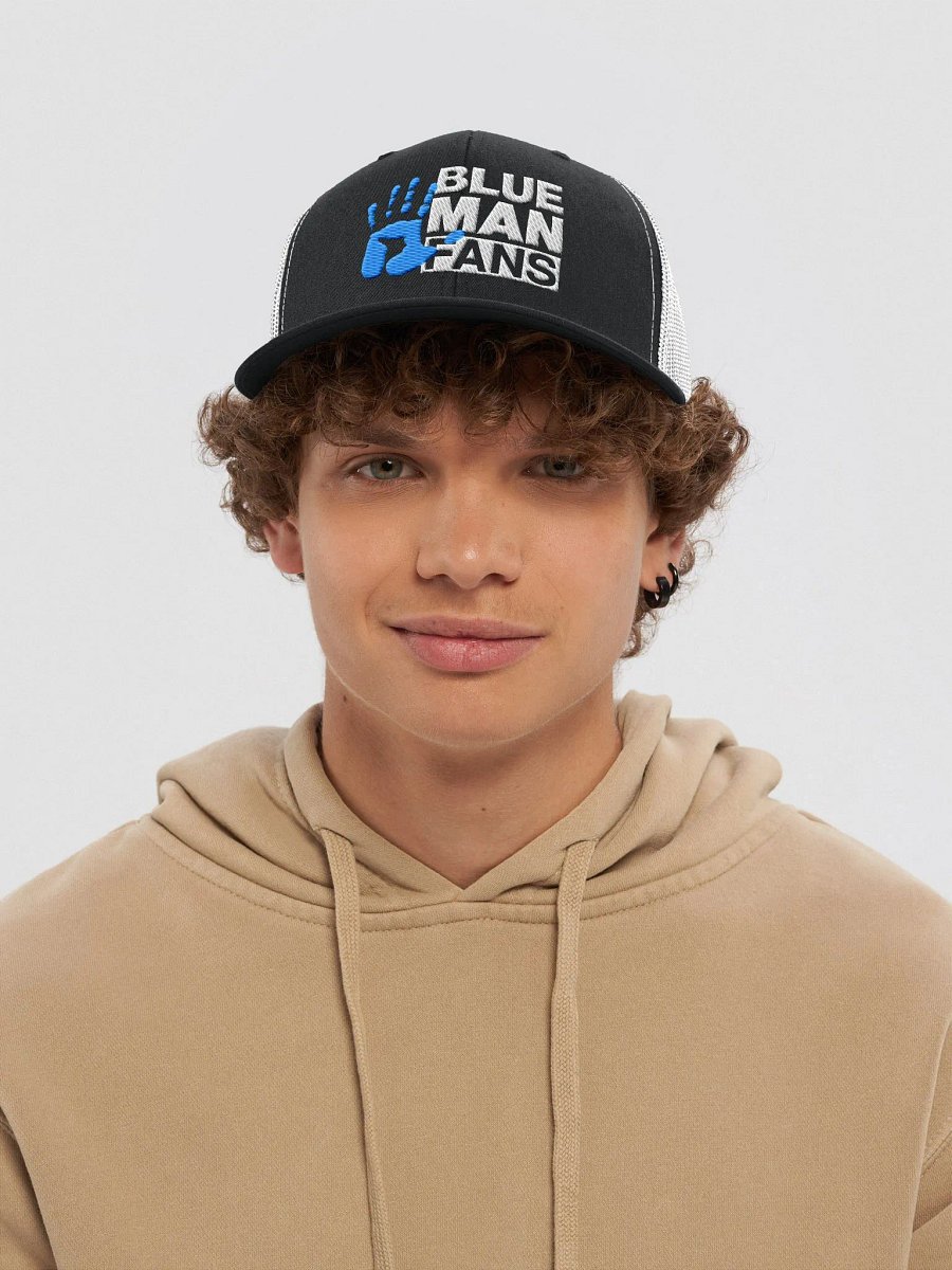 Blue Man Fans Hand Print Embroidered Trucker Cap product image (5)